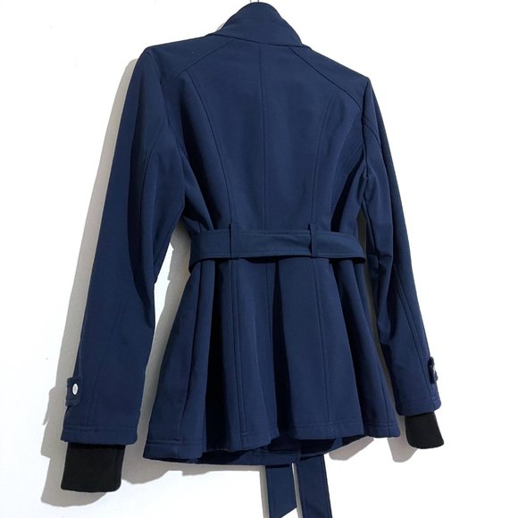 Jessica Simpson Soft Shell Tie Waist Zip Up Jacket with Thumb Holes - Picture 11 of 16